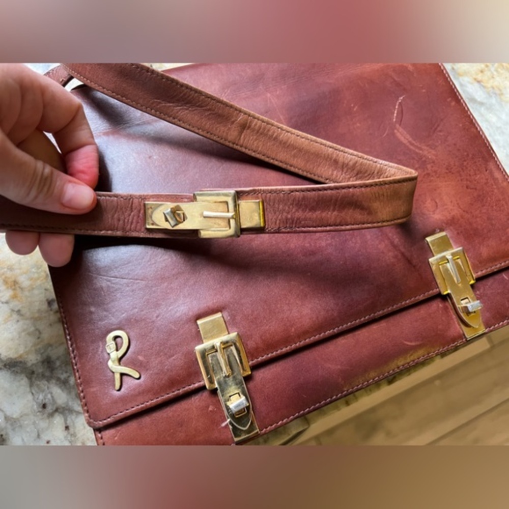 Roberta Di Camerino shoulder purse 70s leather